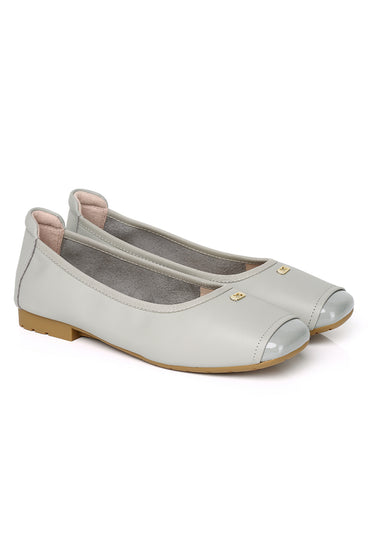 Martina Comfy Fit Footbed Premium Leather Flats & Ballerina In Light Blue