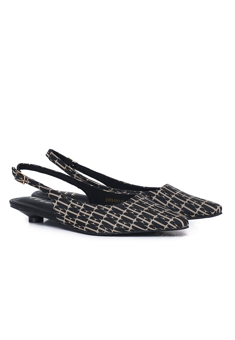 Anna Comfy Fit Footbed Microfiber Leather Flats In Black