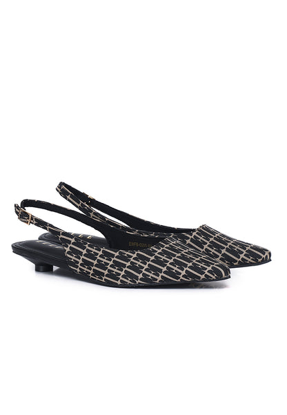 Anna Comfy Fit Footbed Microfiber Leather Flats In Black