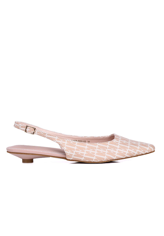 Anna Comfy Fit Footbed Microfiber Leather Flats In Blush