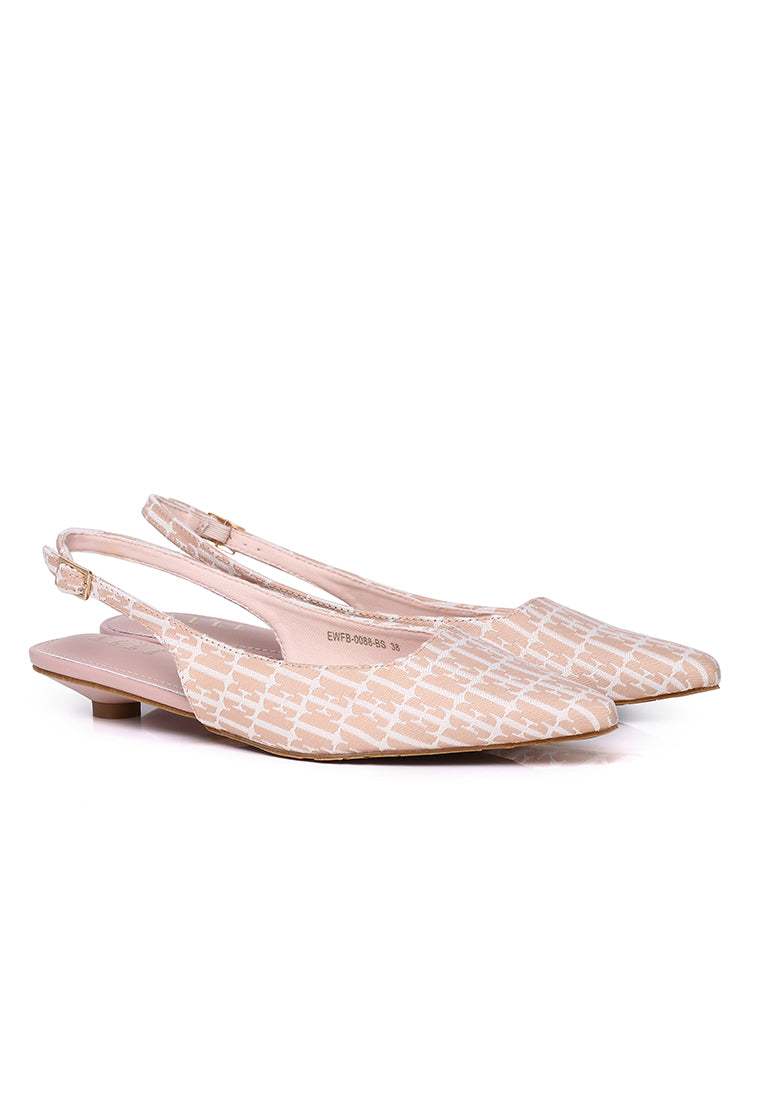 Anna Comfy Fit Footbed Microfiber Leather Flats In Blush