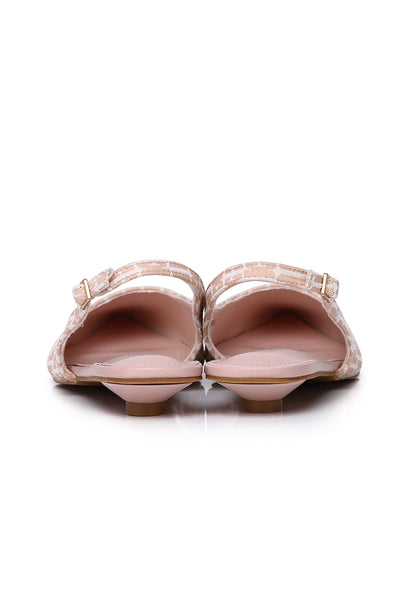 Anna Comfy Fit Footbed Microfiber Leather Flats In Blush