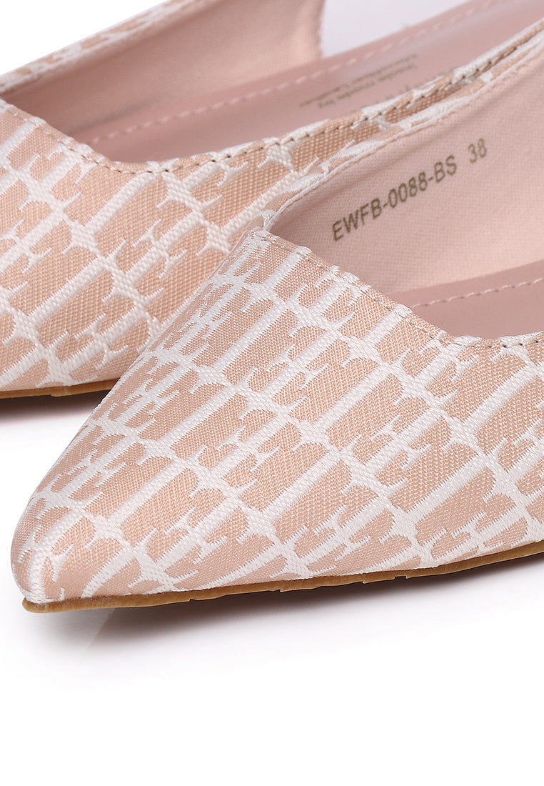 Anna Comfy Fit Footbed Microfiber Leather Flats In Blush