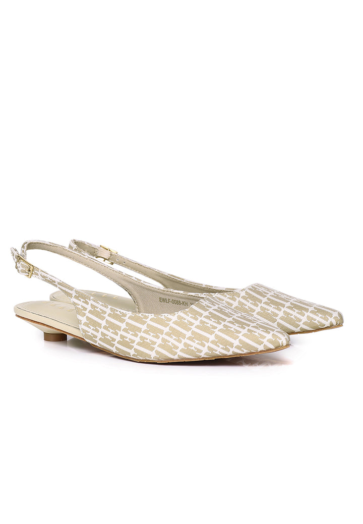 Anna Comfy Fit Footbed Microfiber Leather Flats In Khaki – alternate view