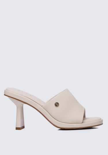 Valerie Comfy Fit Footbed Microfiber Leather Heels In Almond