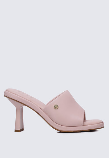Valerie Comfy Fit Footbed Microfiber Leather Heels In Pink