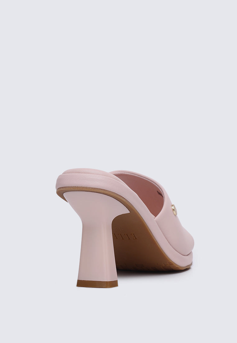 Valerie Comfy Fit Footbed Microfiber Leather Heels In Pink