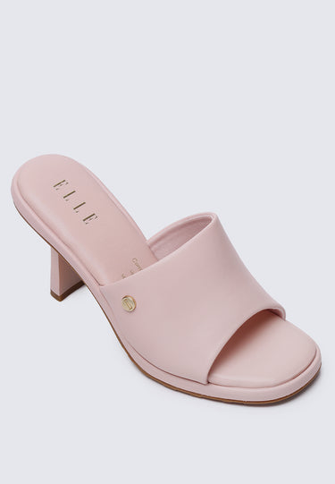 Valerie Comfy Fit Footbed Microfiber Leather Heels In Pink