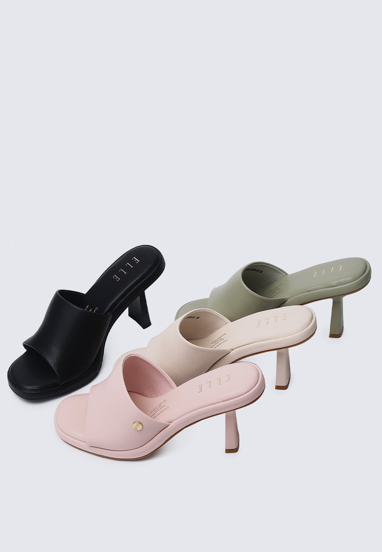 Valerie Comfy Fit Footbed Microfiber Leather Heels In Pink