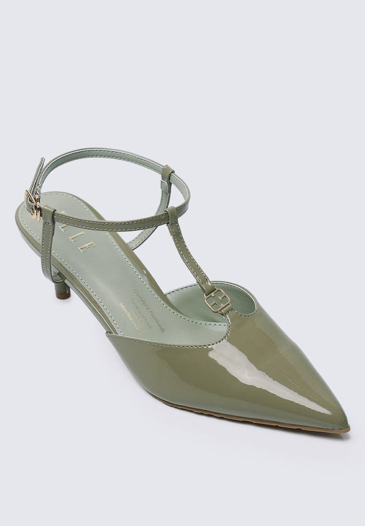 Alize Comfy Fit Footbed Microfiber Leather Heels In Olive – alternate view