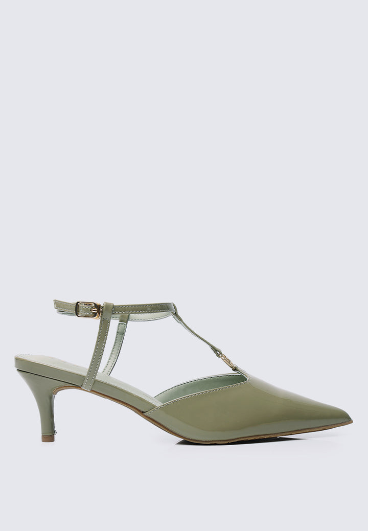 Alize Comfy Fit Footbed Microfiber Leather Heels In Olive