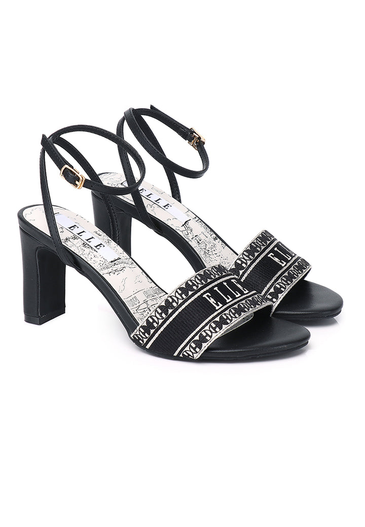 Glamour Comfy Fit Footbed Microfiber Leather Heels In Black – alternate view