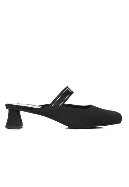 Allure Comfy Fit Footbed Microfiber Leather Heels In Black