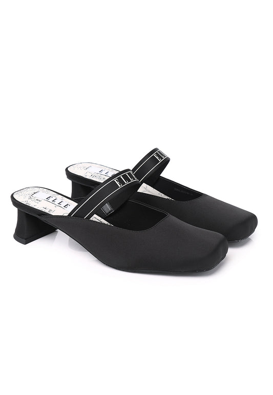 Allure Comfy Fit Footbed Microfiber Leather Heels In Black