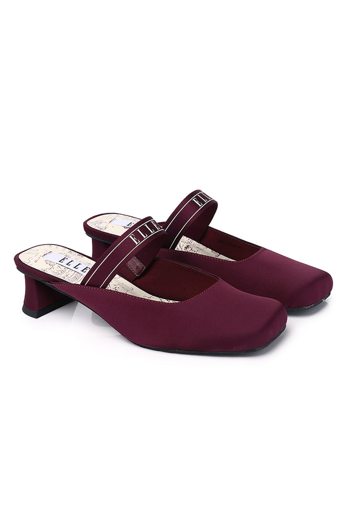 Allure Comfy Fit Footbed Microfiber Leather Heels In Burgundy – alternate view