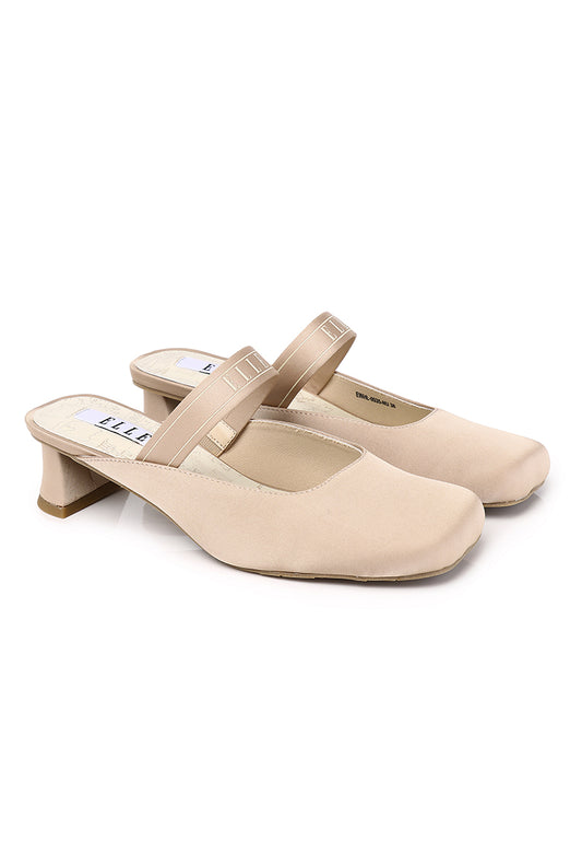 Allure Comfy Fit Footbed Microfiber Leather Heels In Nude