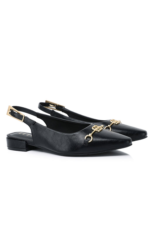 Maryse Comfy Fit Footbed Microfiber Leather Heels In Black