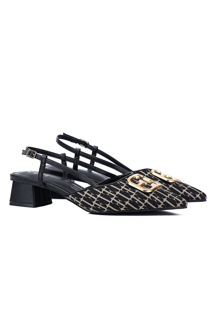 Berthe Comfy Fit Footbed Microfiber Leather Heels In Black – alternate view