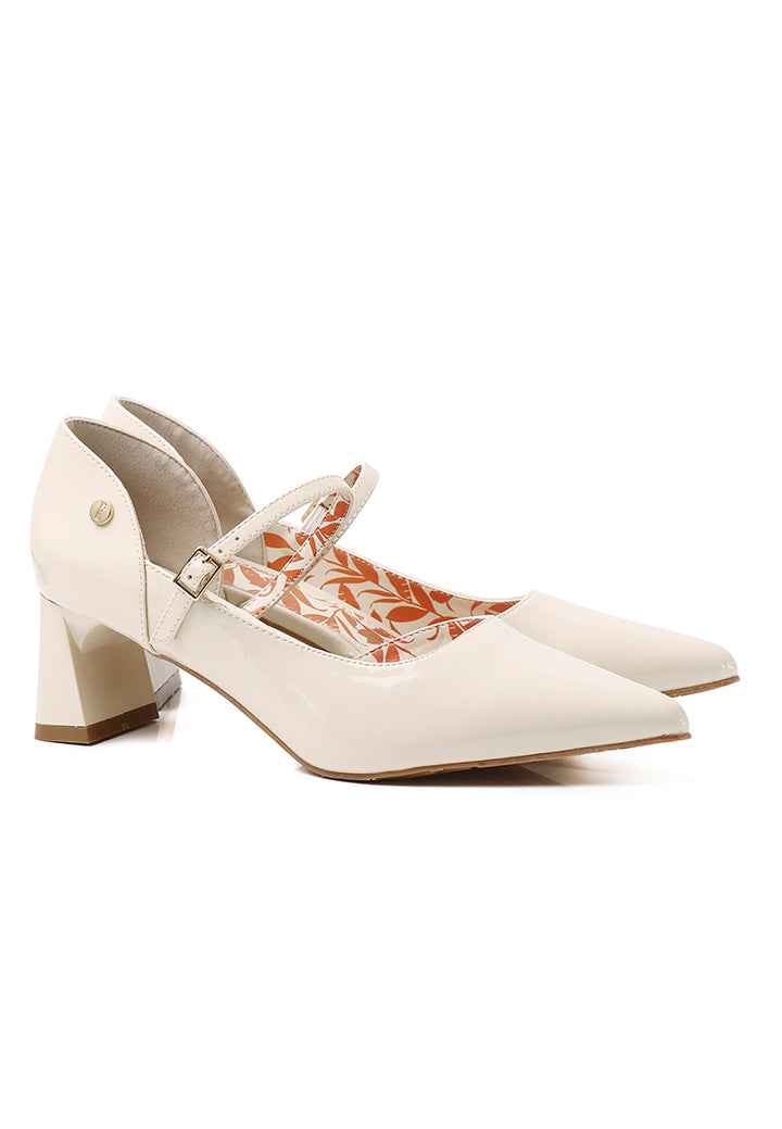 Lina Comfy Fit Footbed Microfiber Leather Heels In Beige – alternate view