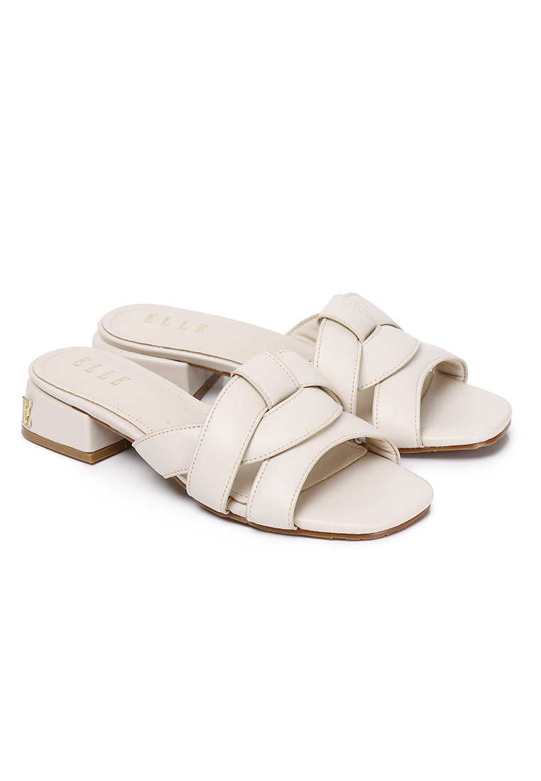 Juliet Comfy Fit Footbed Microfiber Leather Heels In Beige