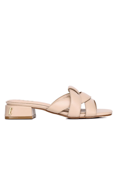 Juliet Comfy Fit Footbed Microfiber Leather Heels In Nude