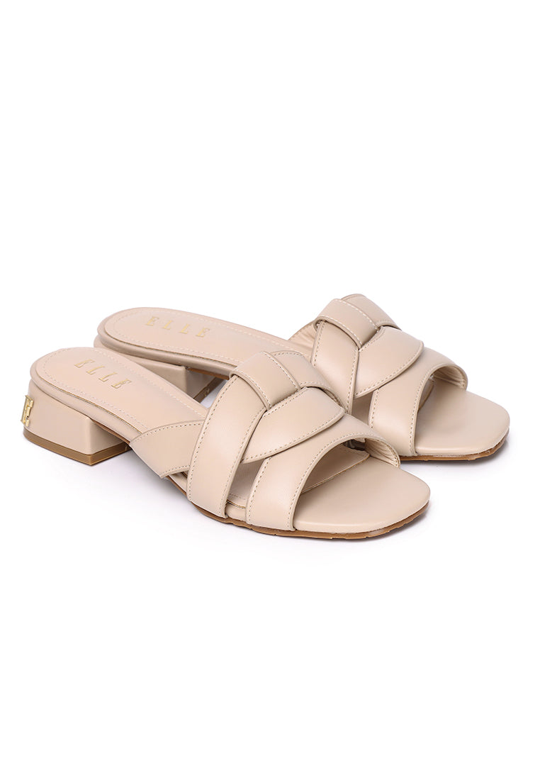 Juliet Comfy Fit Footbed Microfiber Leather Heels In Nude