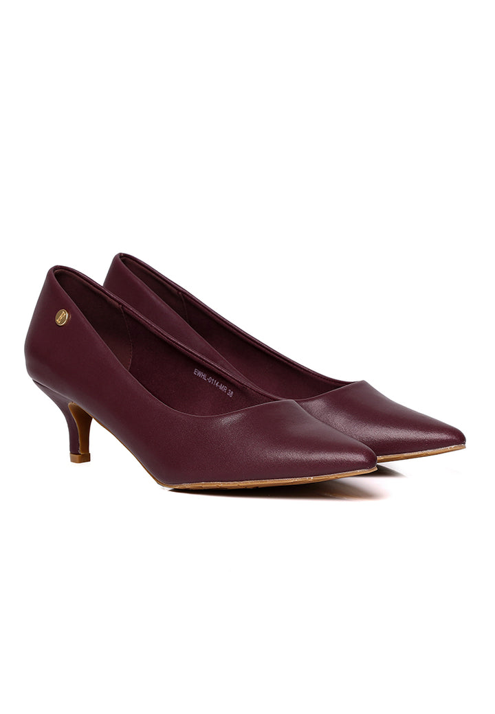 Jolin Comfy Fit Footbed Microfiber Leather Heels In Maroon – alternate view