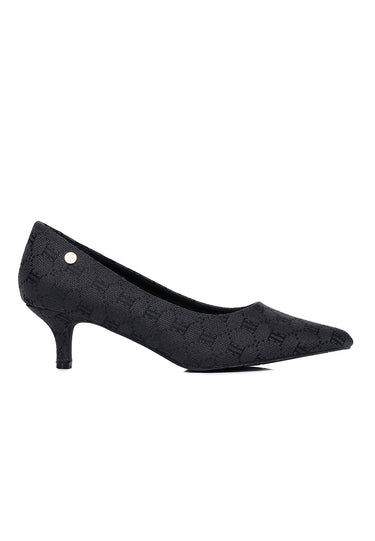 Echo Comfy Fit Footbed Microfiber Leather Heels In Black