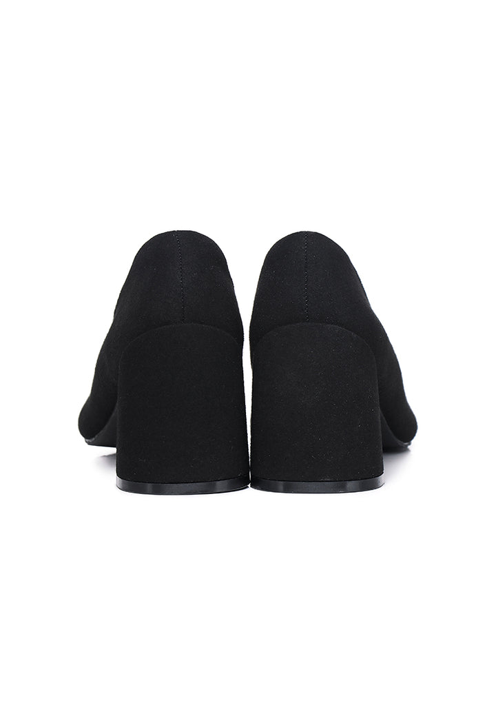 Eve Comfy Fit Footbed Microfiber Leather Heels In Black – alternate view