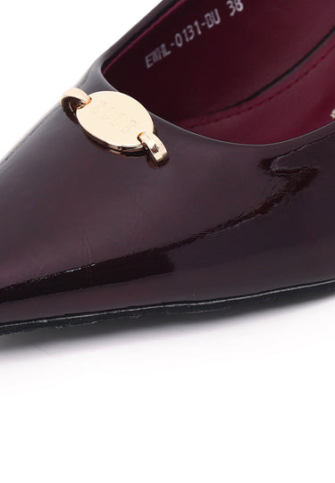 Tyla Leopard-Print Comfy Fit Footbed Microfiber Leather Heels In Burgundy