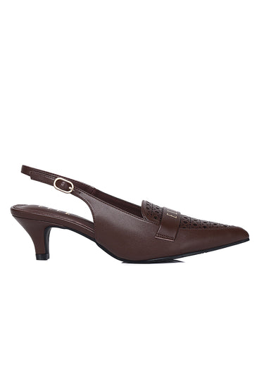 Carina Comfy Fit Footbed Microfiber Leather Heels In Espresso