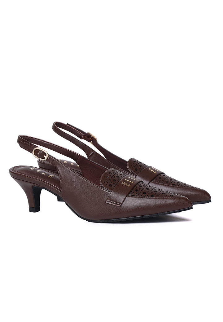 Carina Comfy Fit Footbed Microfiber Leather Heels In Espresso – alternate view