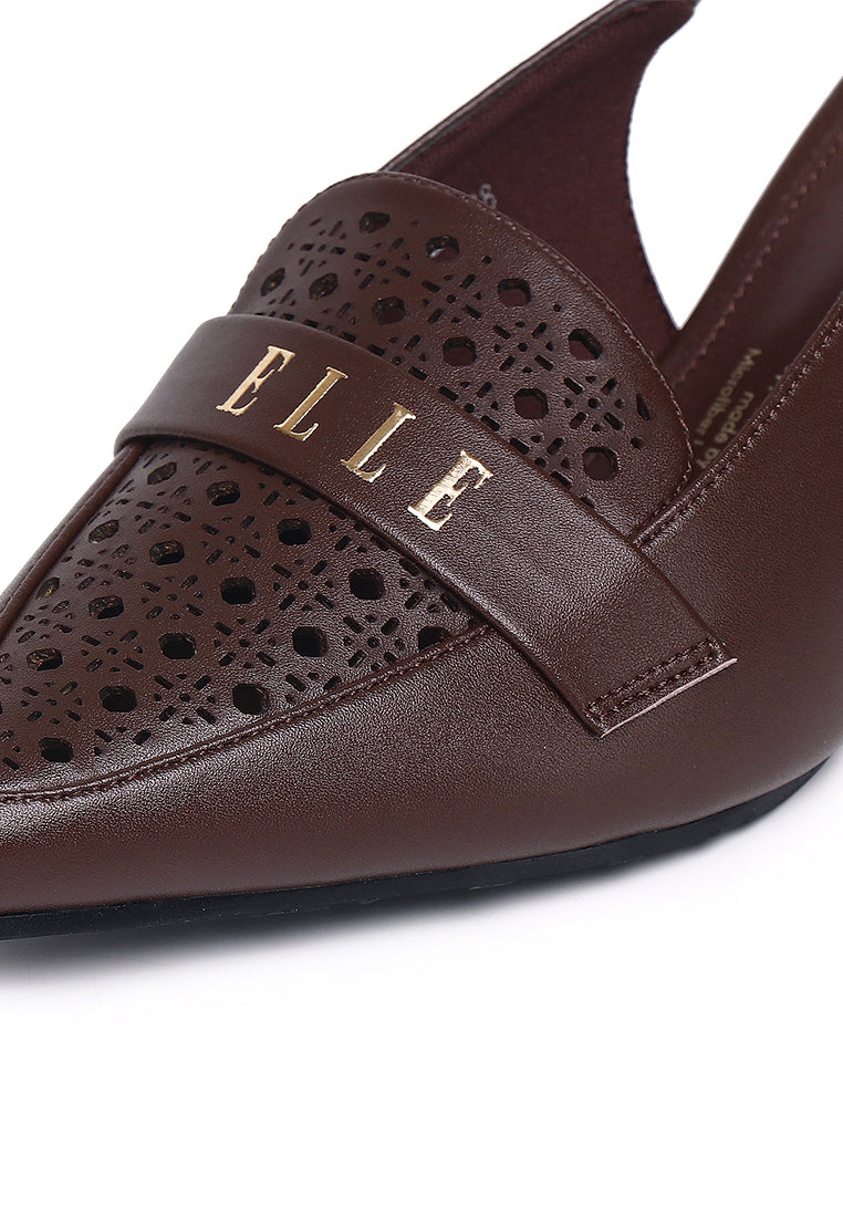 Carina Comfy Fit Footbed Microfiber Leather Heels In Espresso