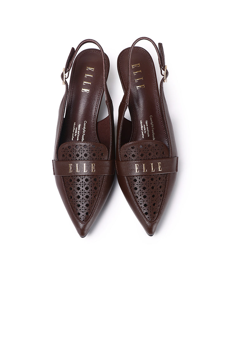 Carina Comfy Fit Footbed Microfiber Leather Heels In Espresso