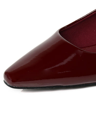 Seraphine Patent Comfy Fit Footbed Microfiber Leather Heels In Maroon