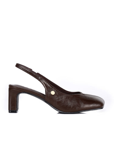Sofia Comfy Fit Footbed Microfiber Leather Heels In Espresso