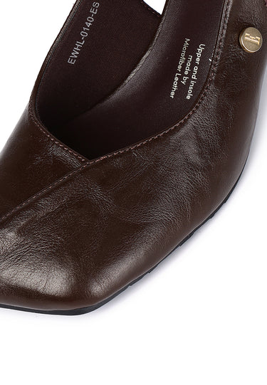 Sofia Comfy Fit Footbed Microfiber Leather Heels In Espresso