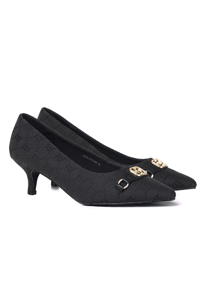 Grace Comfy Fit Footbed Microfiber Leather Heels In Black – alternate view
