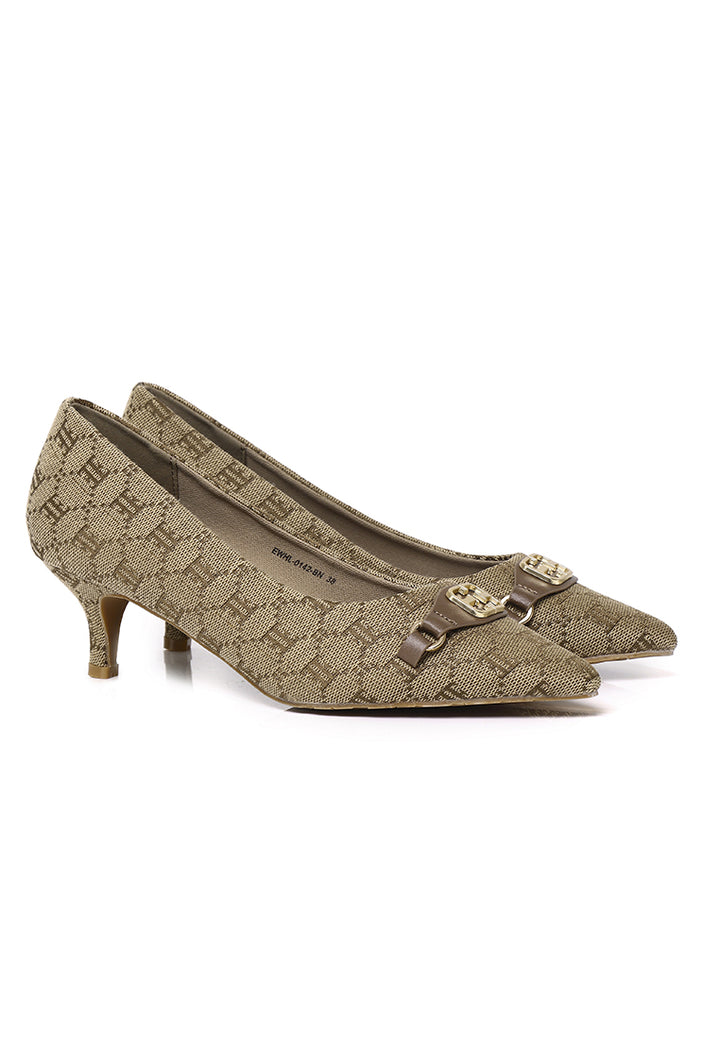 Grace Comfy Fit Footbed Microfiber Leather Heels In Brown – alternate view