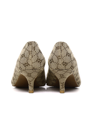 Grace Comfy Fit Footbed Microfiber Leather Heels In Brown