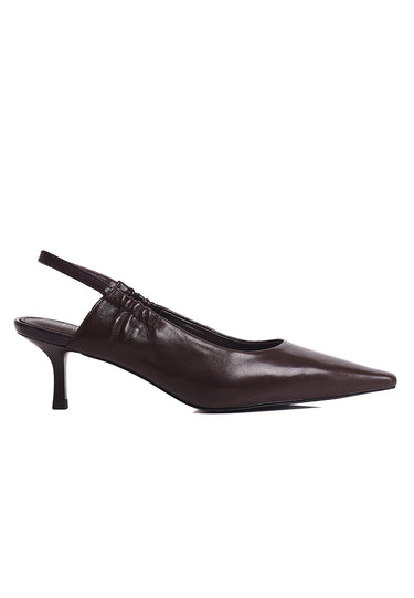 Esther Comfy Fit Footbed Premium Leather Heels In Espresso