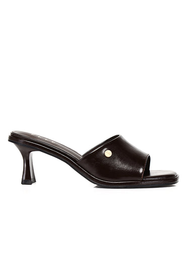 Ines Comfy Fit Footbed Microfiber Leather Heels In Espresso