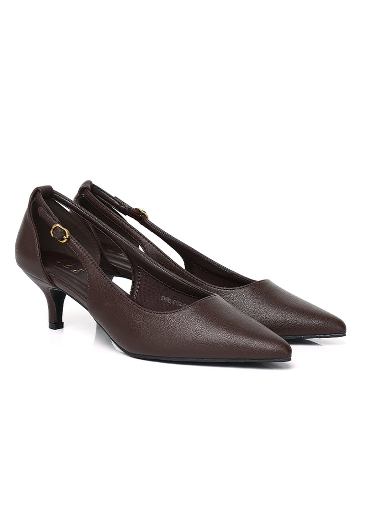 Thea Comfy Fit Microfiber Leather Heels In Espresso – alternate view