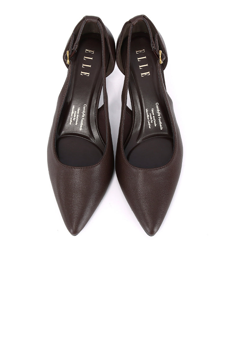 Thea Comfy Fit Microfiber Leather Heels In Espresso