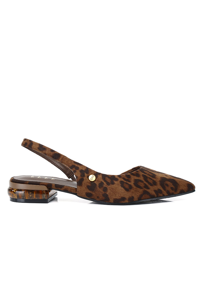 Coco Leopard-Print Comfy Fit Footbed Microfiber Leather Heels In Espresso