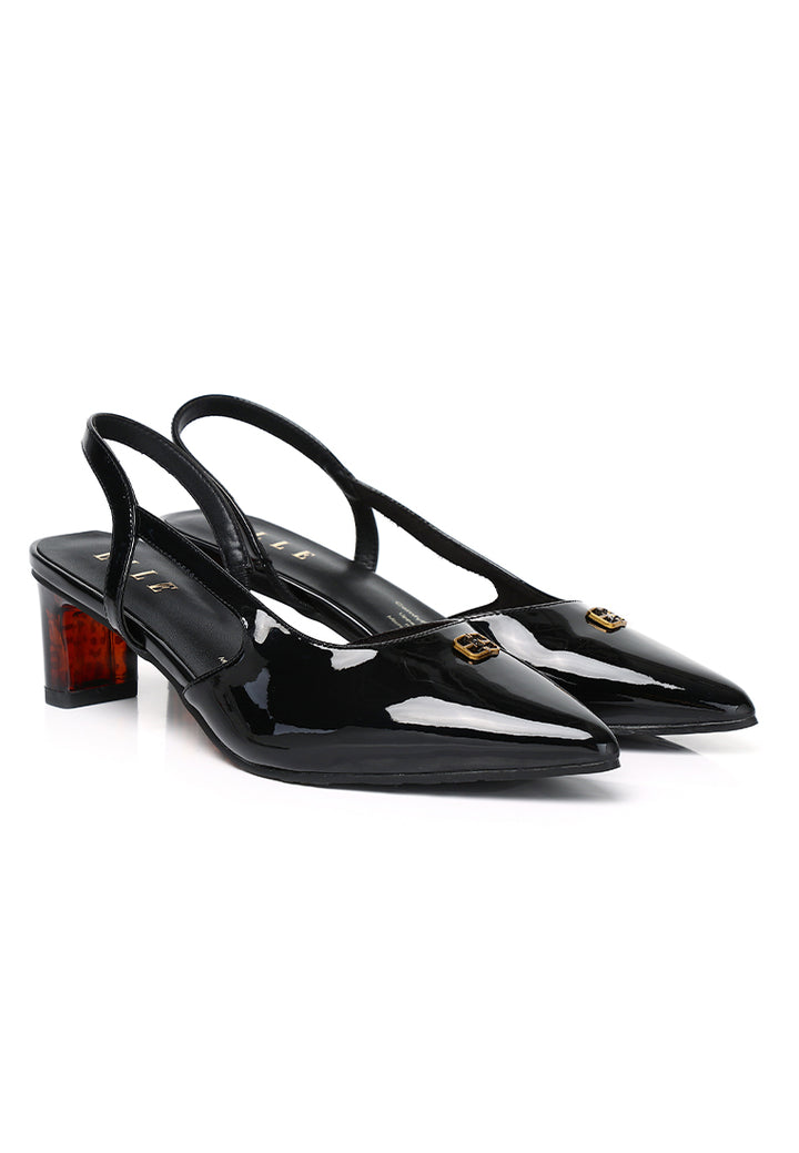 Fianna Patent Comfy Fit Footbed Microfiber Leather Heels In Black – alternate view