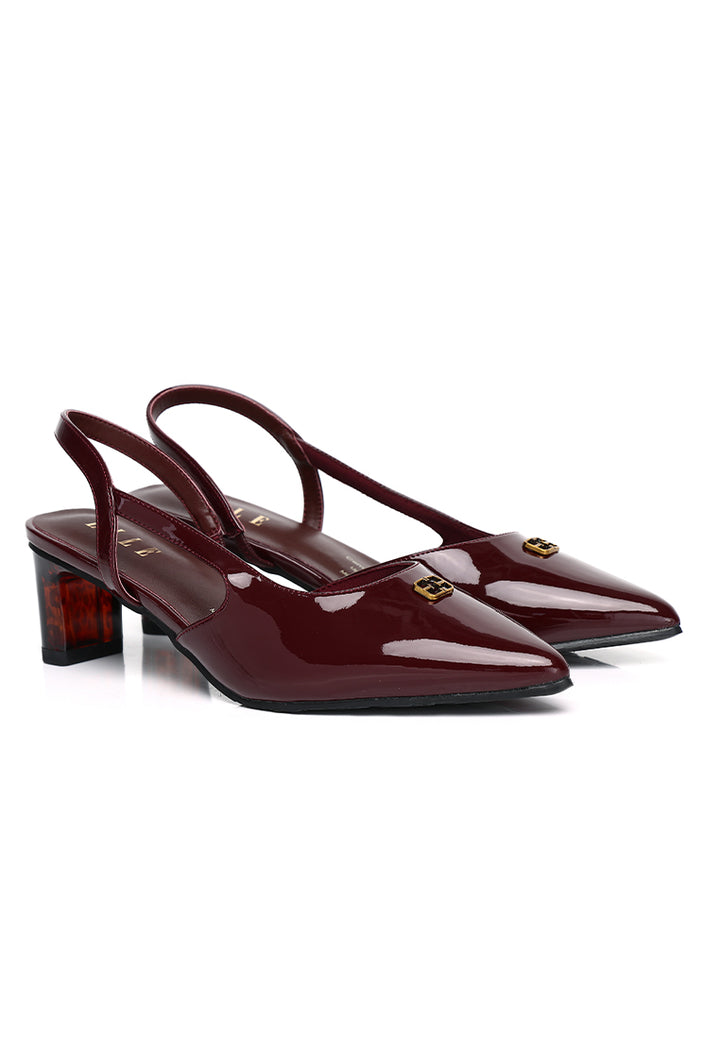 Fianna Patent Comfy Fit Footbed Microfiber Leather Heels In Burgundy – alternate view