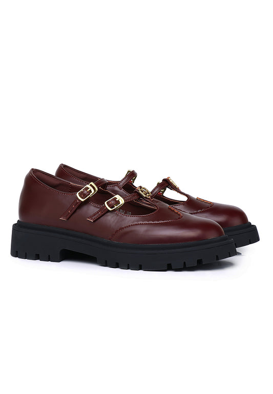 Mallory Comfy Fit Footbed Microfiber Leather Loafers In Burgundy