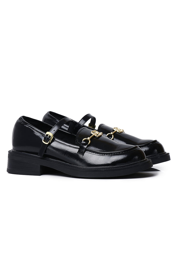 Aceline Comfy Fit Footbed Microfiber Leather Loafers In Black – alternate view