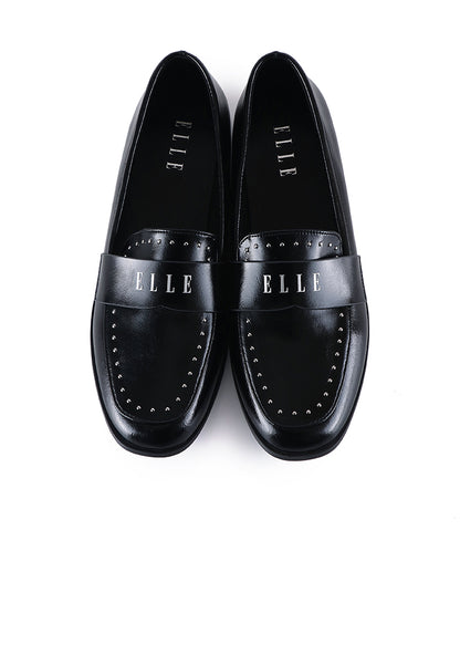 Agnes Comfy Fit Footbed Microfiber Leather Loafers In Black